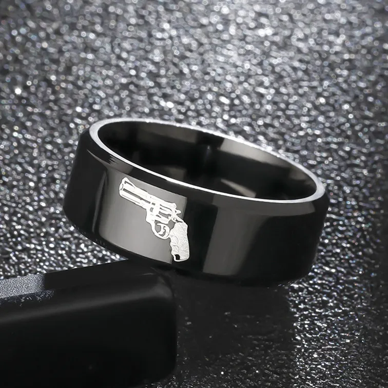 MOREDEAR 8mm Titanium Ring For Men amd Women Revolving Pistol Gun | Украшения и аксессуары