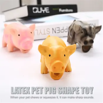 

New Latex Pig Shape Grunting Sound Dog Toys Puppy Chewing Squeaker Pets Funny Playing Squeeze Sound Toy Stress Relieve Dog Suppl