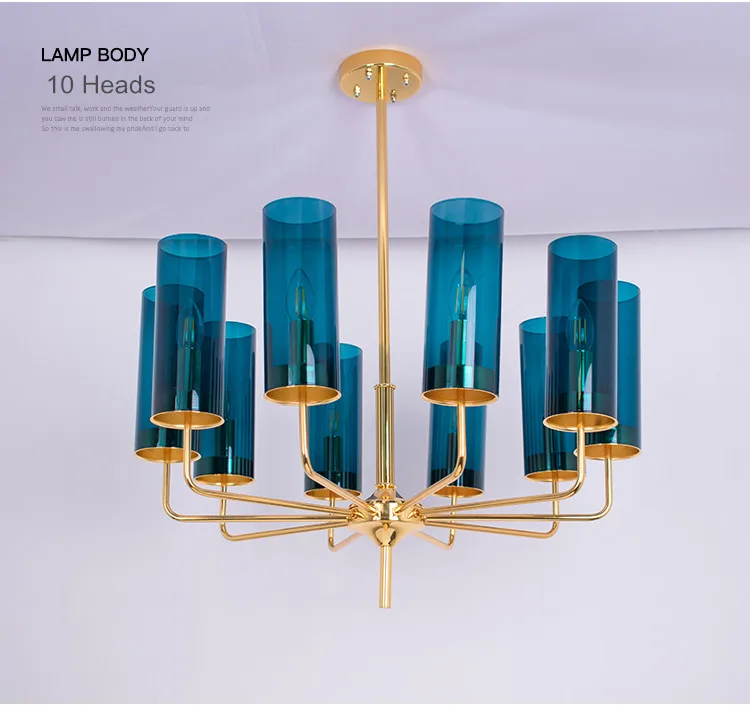 Современный подвесной светильник из голубого стекла с нордическим коньячным стеклом, подвесной светильник для гостиной, кухни, спальни, светильник, fixtues luminiares