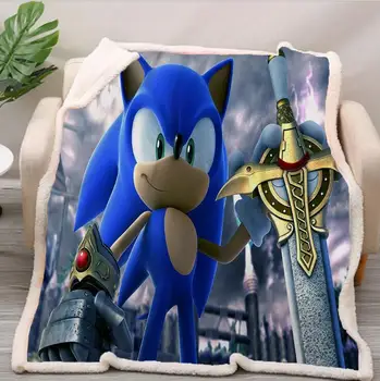 

anime Sonic the Hedgehog pattern funny Anime Blanket 3D full printed Wearable Blanket Adults/kids Fleece Blanket drop shippng
