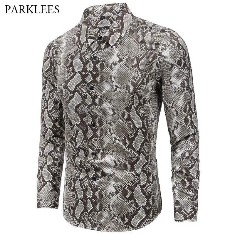 Sexy Snake Pattern Print Shirt Men 2020 Brand New Mens Long Sleeve Mens Dress Shirts Harajuku Hip Hop Streetwear Camisa Hombre Sexy Snake Pattern Print Shirt Men 2020 Brand New Mens Long Sleeve Mens Dress Shirts Harajuku Hip Hop Streetwear Camisa Hombre