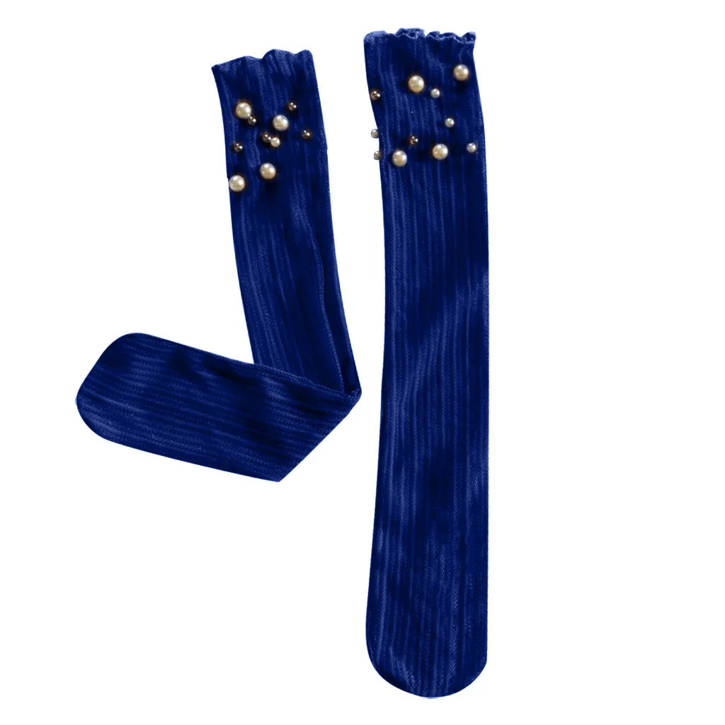 Blue Носки Calcetines, детские удобные хлопковые носки, эластичные носки средней длины с рисунком, носки для носки,#0 - Цвет: Blue