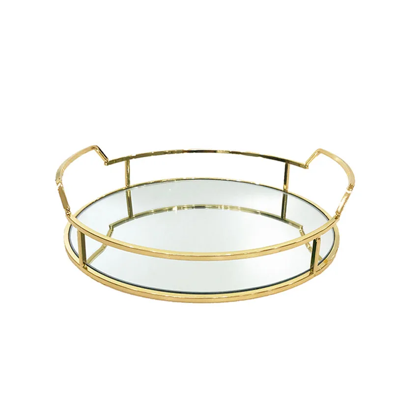 Plateau Miroir Decoratif Plateau Miroir En Verre Noir - - Plateau Miroir Vintage - Plateau En Métal - Plateau Décoratif Plateau Parfum