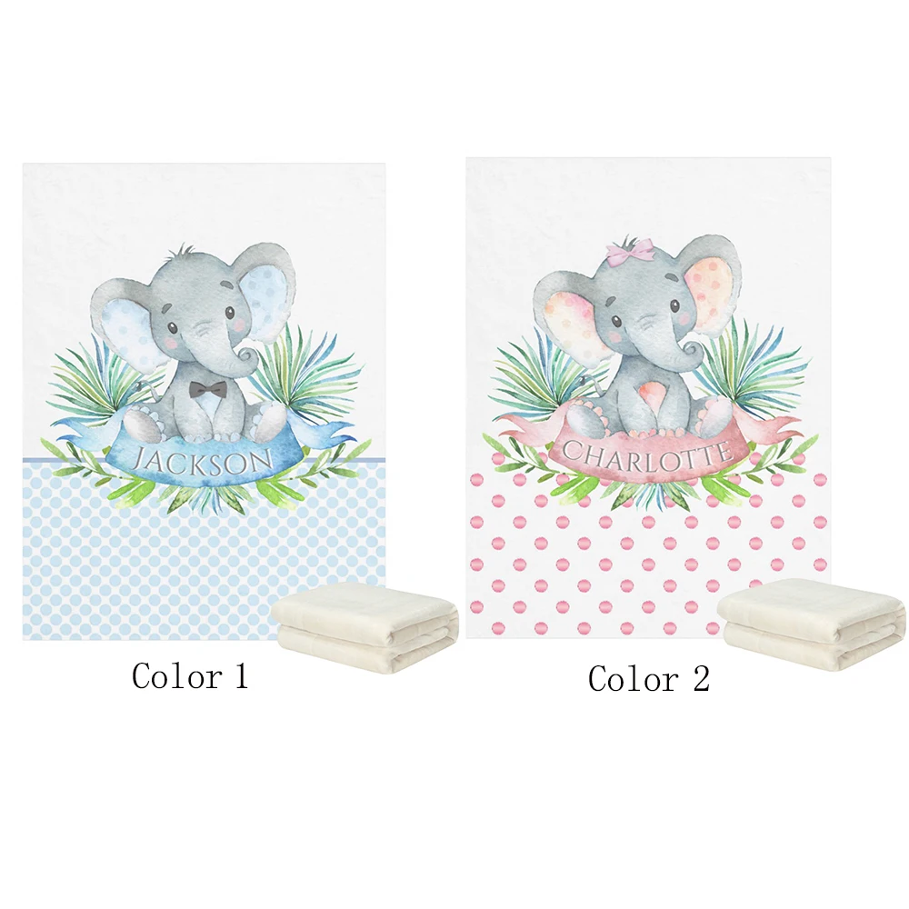 LVYZIHO Cute Elephant Personalized Boy / Girl Baby Blanket 30x40