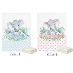 LVYZIHO – couverture polaire personnalisée en forme d'éléphant, pour bébé, garçon et fille, 30x40 / 48x60 / 60x80 pouces 
