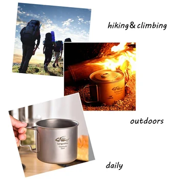 

Wonderful! Titanium Cup Titanium Cup Mug Pots Portable Cup Mug Camping Picnic Water Cup Tableware Coffee Tea Pot Accessories