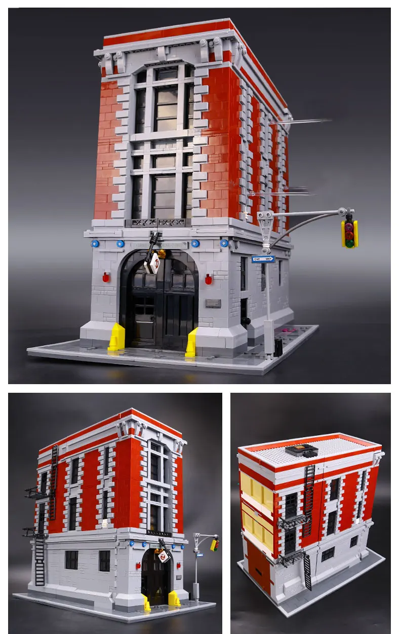 DHL LP 16001 строительные игрушки 75827 Ghostbusters пожарный дом штаб-квартира набор строительных блоков Кирпичи сборочные наборы детские игрушки подарки
