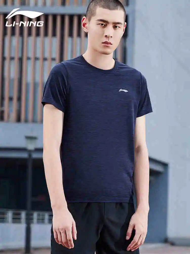 

Li-Ning Men Running Series Sports T-Shirts 52.6% Nylon 47.4% Polyester Regular Fit Comfort LiNing Sport Tee Tops ATSP261 CJAS19