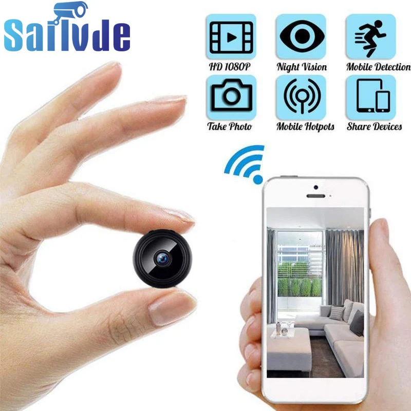 Sailvde-cámara de seguridad inalámbrica con Control remoto para bebés, Mini cámara IP con WiFi, visión nocturna, detección de movimiento, 1080p, HD