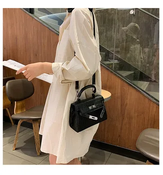 

Autumn and winter new trend handbags PU leather lock fashion shoulder bag portable messenger bag Kelly bag autumn female bag