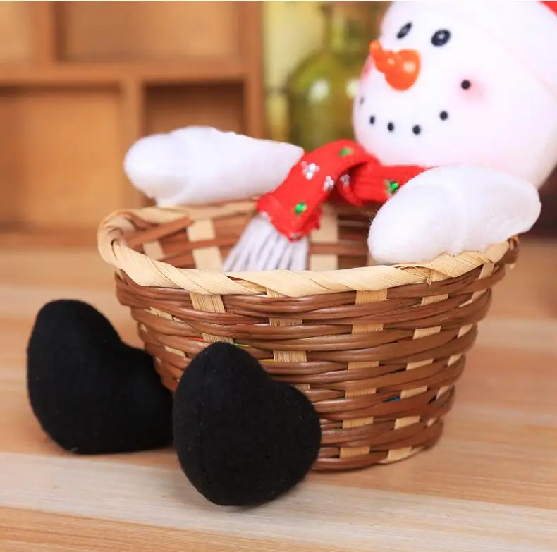 Christmas Candy Storage Basket Decoration Santa Claus Storage Basket Gift Desktop Decoration Santa Claus Storage Basket