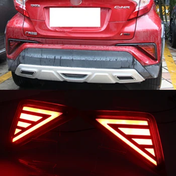 

2PCS Multi-functions Car LED Rear Fog Lamp Bumper Light Auto Bulb Brake Light Reflector For Toyota C-HR CHR 2016 2017 2018 2019