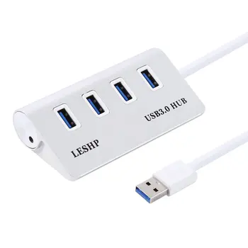 

LESHP Four-Ports Ultra-thin Design USB 3.0 HUB Plug and Play Easy to use and Carry Super speed(5Gbps) Transmission