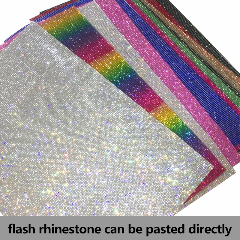 

SS6 2mm AB colors full glass crystal rhinestone Self adhesive mesh applique Banding roll sticker sheet garment shoes diy trim