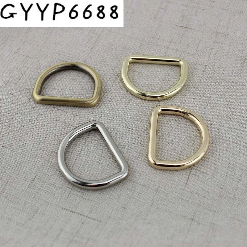 50PCS 5.0mm 32mm 19mm inch inside brushed antique brass Cast Solid D ring hardware metal d-ring for bag