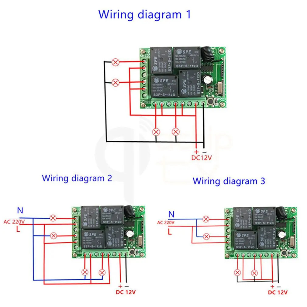 Dc12V 4-полосная Беспроводной дистанционного Управление выключатель гаражный дверной релейная плата управления двигателем дистанционного Управление переключатель