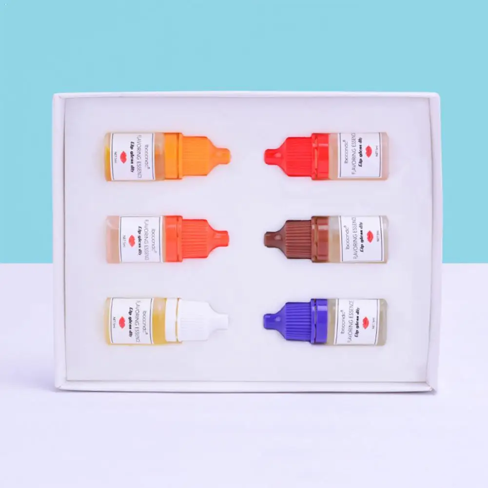 

6Pcs Set 5ml Lipstick Lip Gloss Makeup DIY Lipstick Essence Handmade Grade Flavor Food Fragrance Essence Fruit Flower Aroma Q8T2