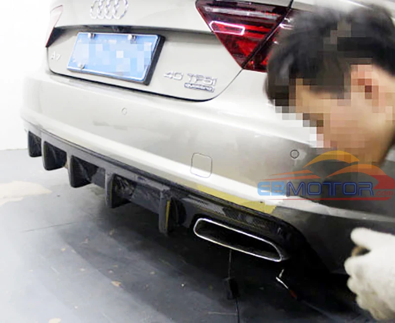 ebmotor-com MTM Real Carbon Fiber Rear Diffuser Lip For Audi A7 Standard 2016UP  1