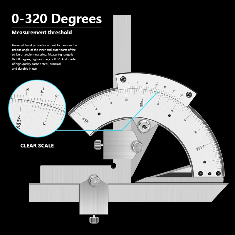 Digital Angle Protractor Angle Measuring Tool Angle Protractor Digital Angle Meter Angle Ruler 0-320 Degree Universal Protractor Precision Goniometer Angle Finder Measuring Tools Caliper