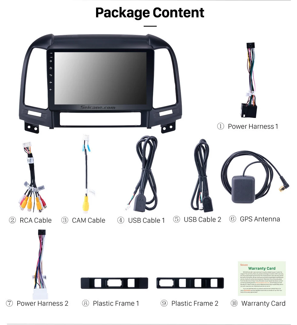 Excellent Seicane Android 9.0 9 inch Car Radio Multimedia Player GPS Head Unit For HYUNDAI SANTA FE 2005 2006 2007 2008 2009-2012 18