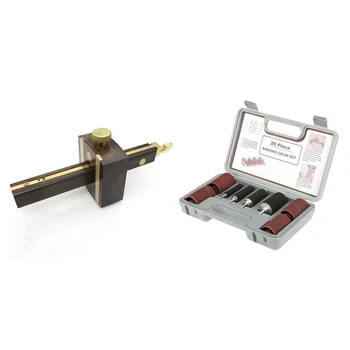 

1 Pcs Woodworking Line Tool Multi-Function Screw Type Woodworking Threader & 20 Pcs Sanding Drum Set Drum Sander Kit
