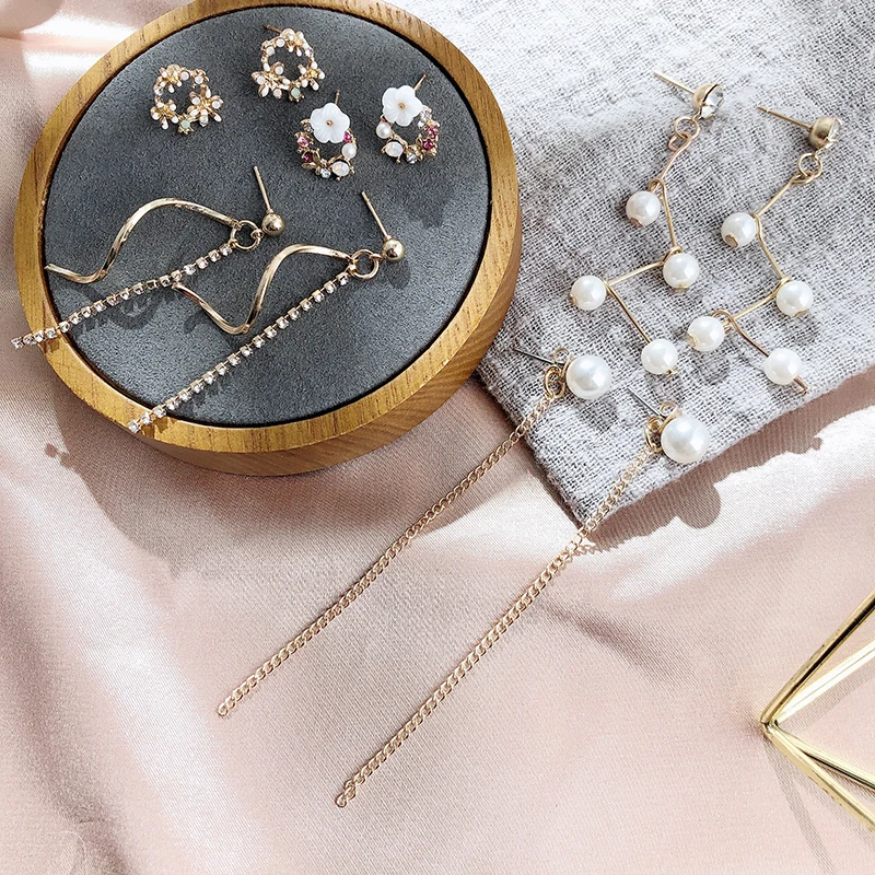 style 23 1 комплект, корейские серьги для женщин, золото, серебро, Микс, геометрические свисающие серьги, элегантные свадебные, вечерние, необычные ювелирные изделия, аксессуары - Окраска металла: style 23