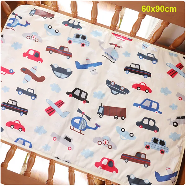 60x90cm car Пеленка, пеленка, простыня, матрас, пеленальный коврик, постельные принадлежности, детские, водонепроницаемые, многоразовые, детские, Мультяшные, хлопковые пеленки - Цвет: 60x90cm car