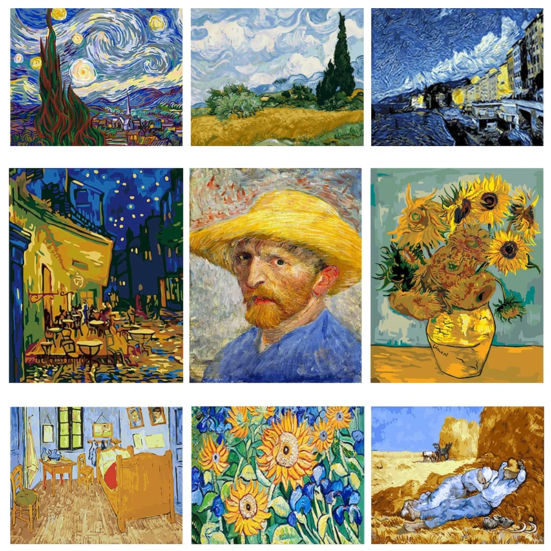 Diy Schilderij Van Nummers Vincent Van Gogh Canvas Olieverf Verven Door  Nummer Kit Art Foto Thuis Woonkamer Decoratie|Schilderen op nummer| -  AliExpress