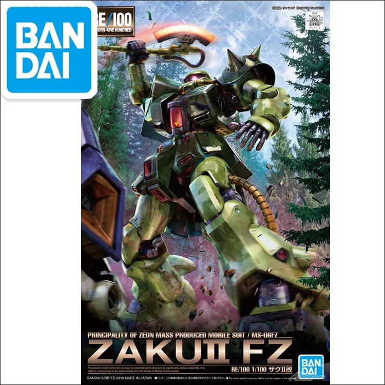

Japaness Bandai Original RE 1/100 MS-06FZ ZAKU II 2 FZ NEO ZEON Unchained Mobile Suit Kids Toys BANDAI