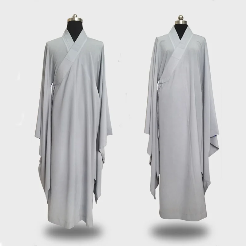 Серый Монах халат Медитация одежда для мужчин и женщин Shaolin Униформа костюм монаха Moine Zen одеяния буддийских монахов TA1823