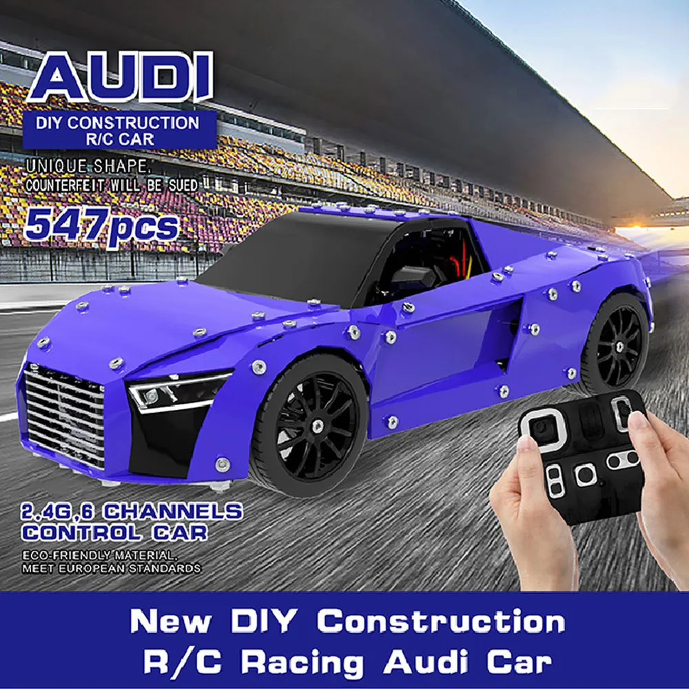 DIY сплав Собранный пульт дистанционного управления автомобиль 1:16 из нержавеющей стали RC спортивный автомобиль модель игрушки для Мальчики Пазлы игрушка для взрослых Коллекция Подарки