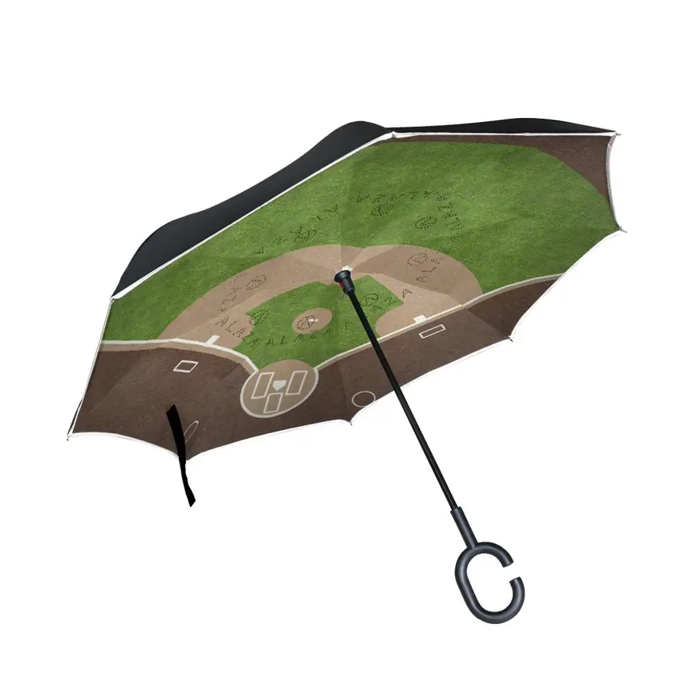 

Susino Playground Car Umbrella For Women Upside Down Stick Umbrella Windproof Black Reverse Umbrella With C-Hook Handle