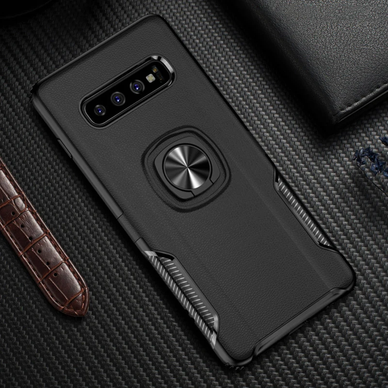 Металлический автомобильный чехол подставка с кольцом для Samsung Galaxy S10 S8 S9 Note 10 S E