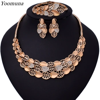 

African Beads Jewelry Set Bridal Gift Gold Color Necklace Set Nigerian Wedding Dubai Jewelry Sets Design Accessories
