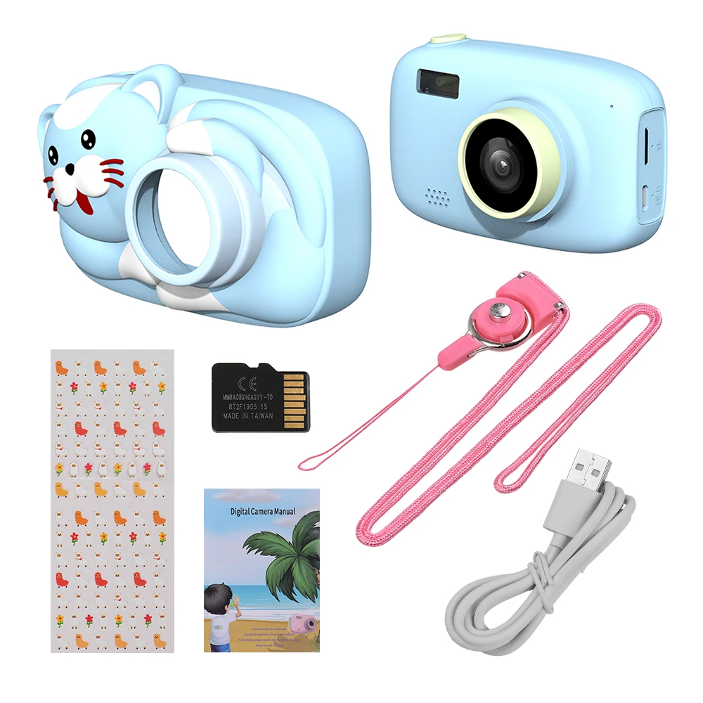 Мини-мультипликационная Детская цифровая камера 26MP 1080P видеокамера 2,4 дюймов ips экран Двойная камера объектив перезаряжаемый противоударный