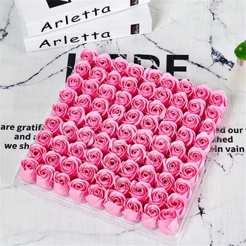 

New 81pcs/1Box Wedding Decoration Rose Soap Flower Head Three-layer Without Base Simulation Rose Eternal Flower Rose 2020
