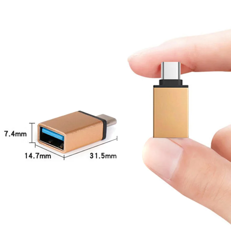 Mini type-C к USB 3,0 адаптер из алюминиевого сплава OTG конвертер для всех тип-c мобильных телефонов планшетных ПК AS99
