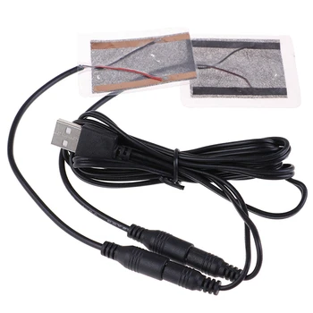 

2pcs heating pads With Cable USB Heating Film Electric Winter Heat Fever Mat 5V Carbon Fiber Pad Hand Warmer for Golves