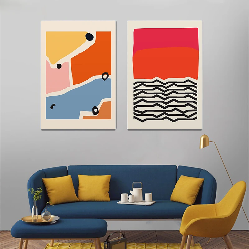 

Unique Abstract Geometric Colorful Canvas Wall Art Picture Painting for Living Room Bedroom Poster and Print Modern Home Decor