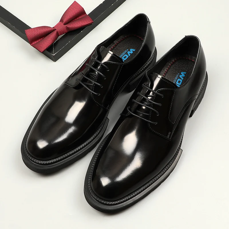European style men's shoes business suit leather shoes men thick-soled cowhide laces wedding wear
