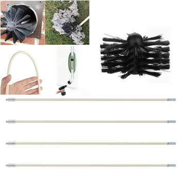 

Chimney Sweeping Set Kit Rotary Sweep Brush Drain Rods Flue Cleaning Fireplace