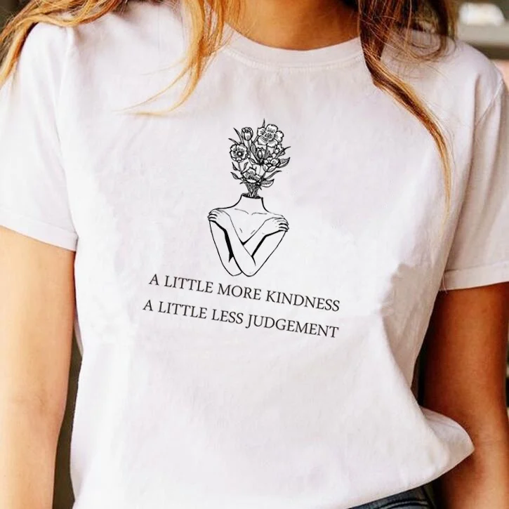 JBH-A Little More Kindness a Little Less Judgement Футболка с цветами Save Planet женские футболки женская модная одежда