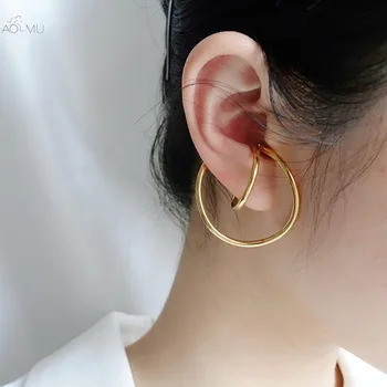 

New Design Trend Simple Geometric Distortion Irregular Curve Ear Clip Earrings for Women Girl No Pierced Earrings Jewelry