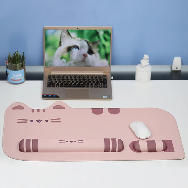 Cute Cat Mouse Pad Desk Mat Wrist Rest Keyboard Pad Wrist Support Mouse Pad  Girl Women Office Wrist Rest Non-Slip Table Mat - AliExpress