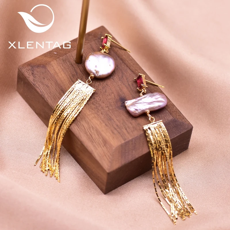 XlentAg красный циркон естественная искусственная жемчужина подвеска цепочка