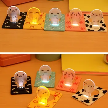 

ICOCO 1pcs Protable Mini Cute Fold Switch LED Card Night Light Cartoon Mood Lamp Battery Operated Hot Sale Drop Shipping