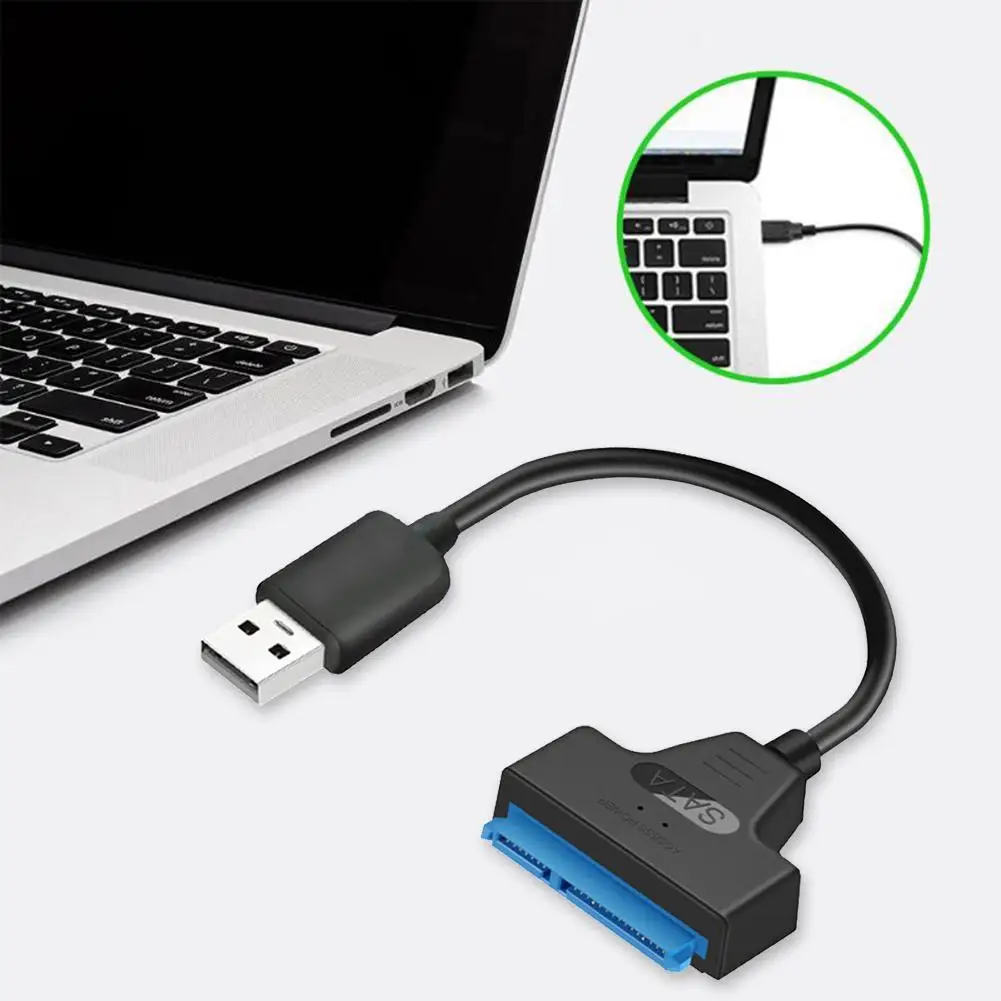 USB to SATA 22pin Cable Adapter for 2.5in HDD SSD - Converter Line for Hard Disk Drives and Solid State Drives Description Image.This Product Can Be Found With The Tag Names Computer Cables Connecting, Computer Peripherals, Cord wire, PC Hardware Cables Adapters