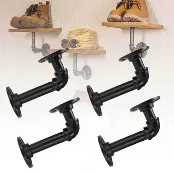 

2/4pcs Pipe Shelf Bracket Iron Industrial Pipe Shelf Bracket Mounting Bracket Holder Storage Holders Racks Home 15X8cm