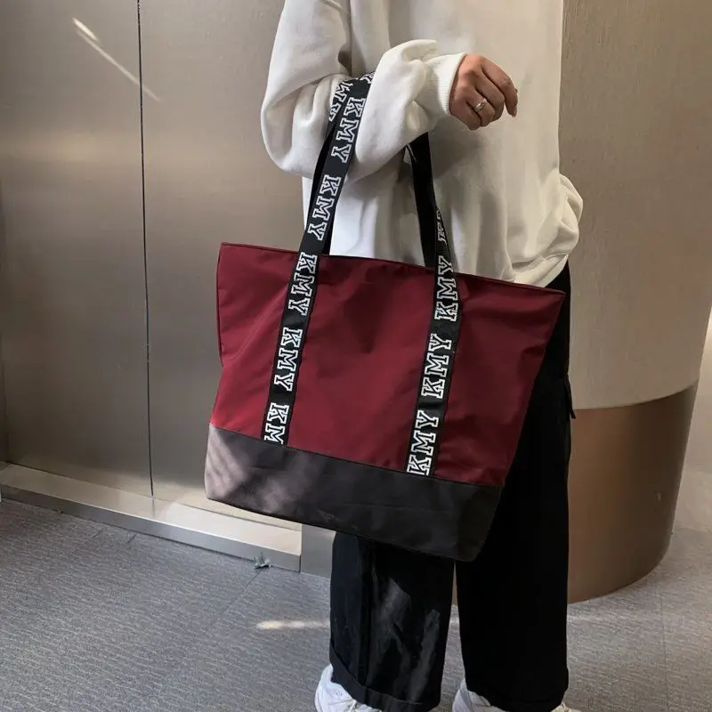 large logo tape tote