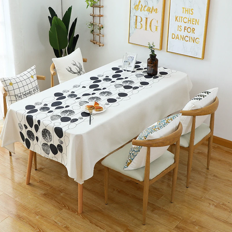 Современная водостойкая скатерть из хлопка и льна чехол для стола макраме